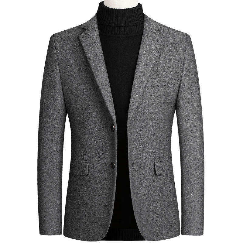 外套短款毛呢西服新款西装领外套