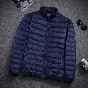 反季冬装男士短款轻薄羽棉棉服立领情侣款中青年男装薄羽棉外套男