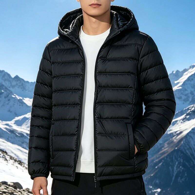 可拆卸连帽男士棉服冬季新款保暖棉衣商务休闲轻薄男式棉袄外套
