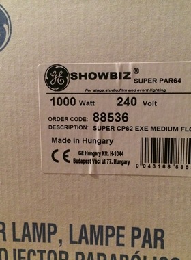 正品GE舞台灯泡 PAR640 240V 1000W金卤灯泡 88536 PAR64射灯灯泡