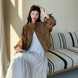 26春新款麂皮绒格子拼接短款外套2B233-9821-P145238，女装短外套，2B233