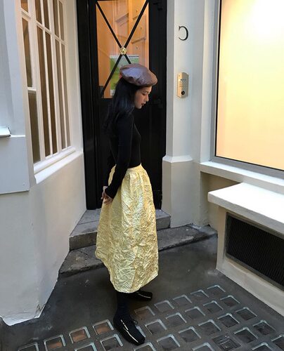 千叶自制imfann浮雕两色入半身裙