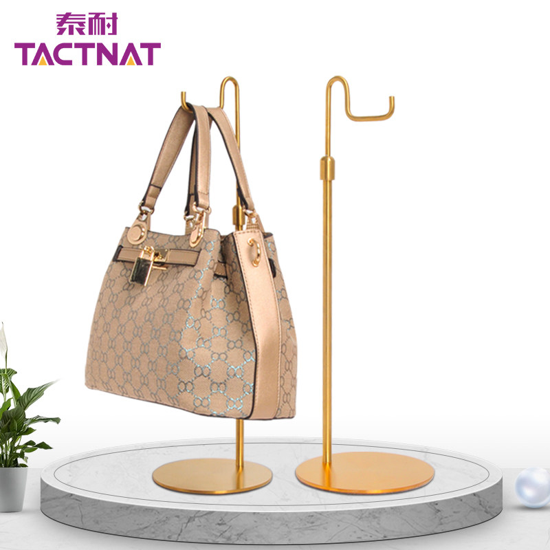 Tai Nai metal luggage leather goods shop hanging bag rack bag handbag display rack bag holder brushed titanium hanging bag hook