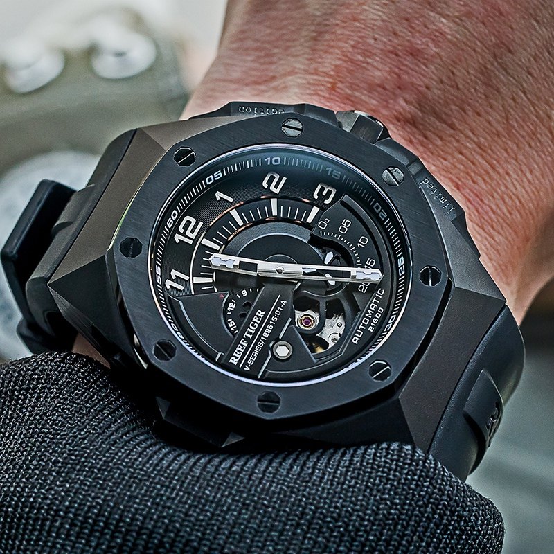 瑞夫泰格手表男正品夜光全自动机械大表盘军表欧美个性防水潮流