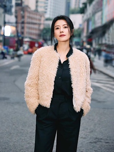 2023秋冬新款高圆圆同款时髦气质皮草保暖宽松百搭长袖上衣短外套