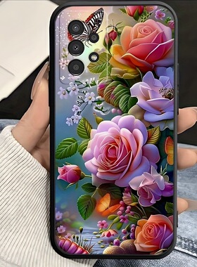 SamsungS26ultra适用23plus三星S25FE手机壳24+22加21u玫瑰A56花55女54花朵case电话20超好看15苹果17外16软i