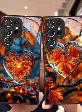 16SamsungS25ultra适用23FE三星S24手机壳22+21加20u玻璃A56男55女54case电话14苹果17枫叶26plus高级感i15外