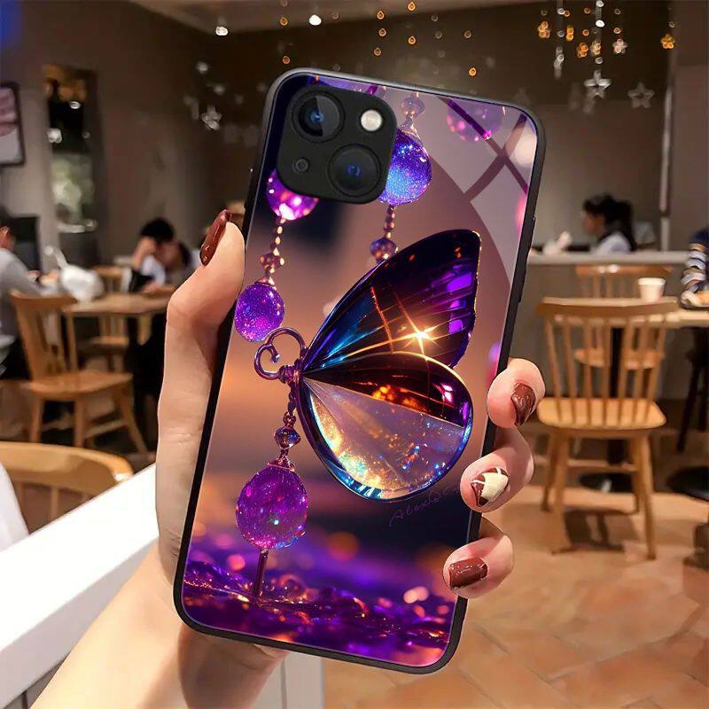SamsungS25ultra适用16plus26三星S24手机壳23+22加21FE玻璃A56蝴蝶M55女54水晶53case20U高级感15苹果17外14