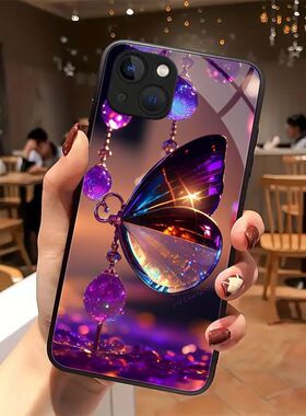 SamsungS25ultra适用16plus26三星S24手机壳23+22加21FE玻璃A56蝴蝶M55女54水晶53case20U高级感15苹果17外14