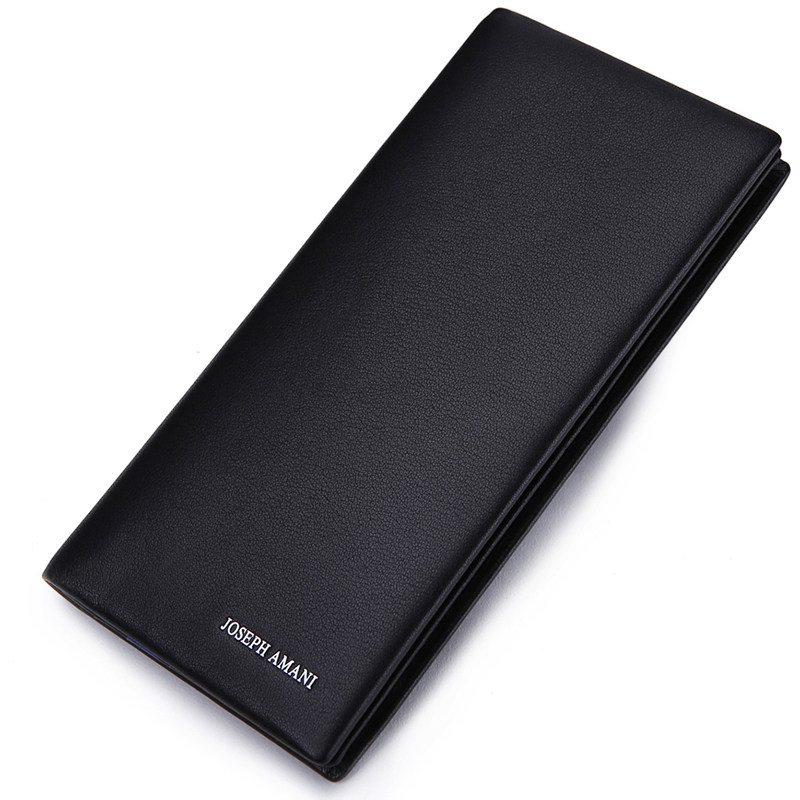卓梵 阿玛尼正品钱包男真皮夹商务休闲长款男士钱夹黑色软皮牛皮