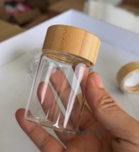 咖啡豆储物罐竹木盖迷你小沉香瓶密封罐空瓶 小号玻璃瓶 包邮