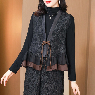 新中式国风盘扣复古开衫马甲外套