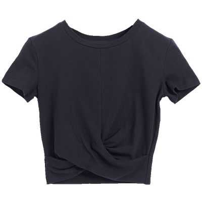 紧身短款上衣女爵士舞夏季新款跳舞露肚脐纯棉小心机高腰短袖T恤