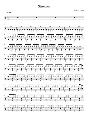 Kelly Clarkson— Stronger 无鼓伴奏 动态谱 歌曲架子鼓