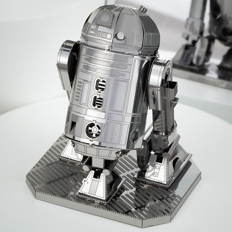 爱拼 全金属铁艺不锈钢diy拼装模型3d迷你立体拼图 r2d2机器人
