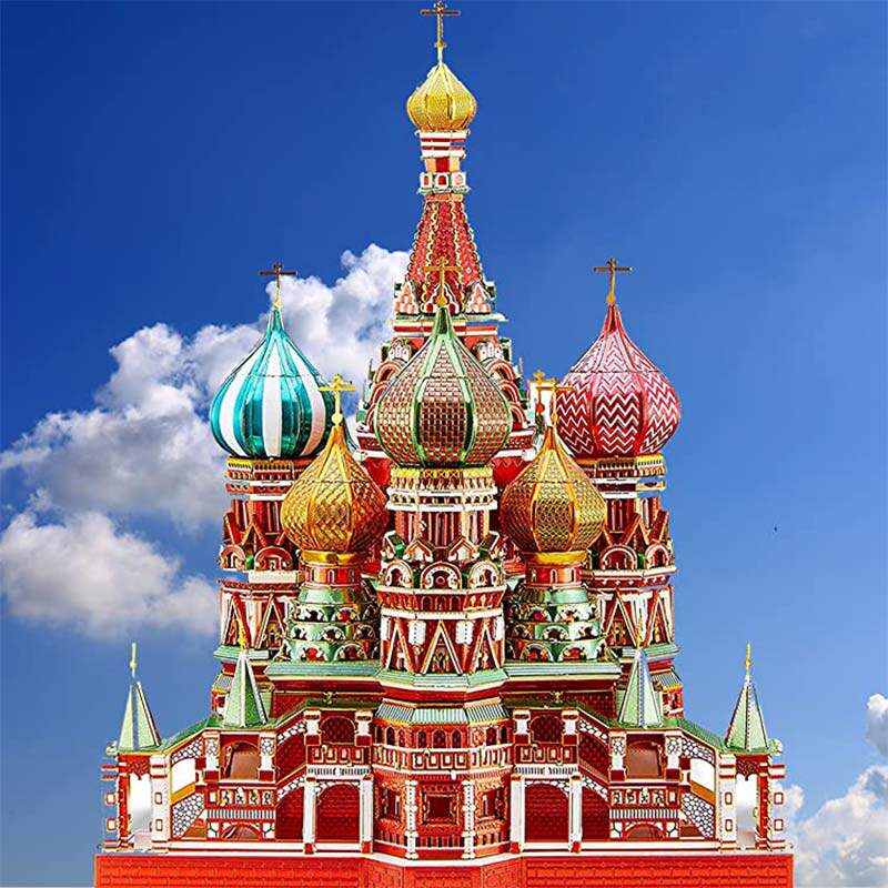 拼酷潮玩瓦西里大教堂 金属拼装建筑模型3d立体拼图手工diy减压