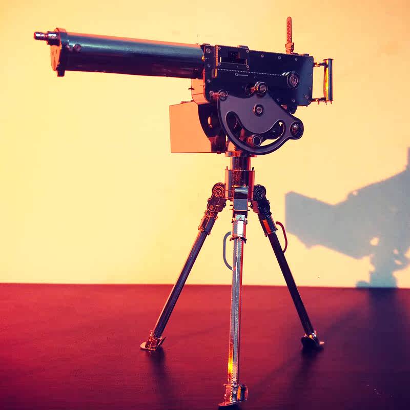 3d免胶立体金属拼装不锈钢拼图模型玩具 荒野大镖客马克沁机枪