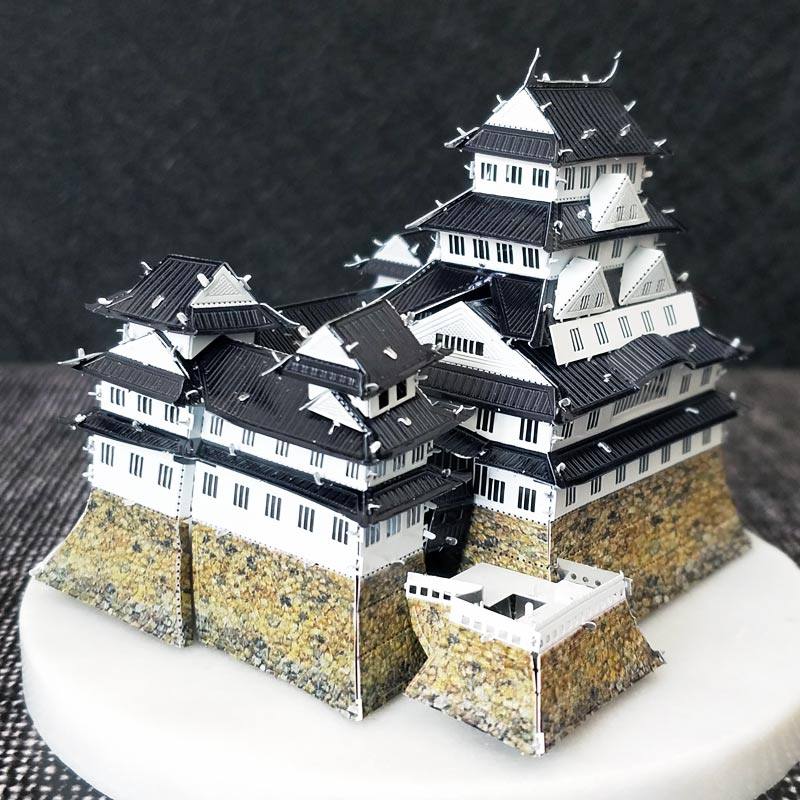 爱拼 全金属不锈钢diy拼装模型3d迷你立体拼图 日本姬路城彩色版