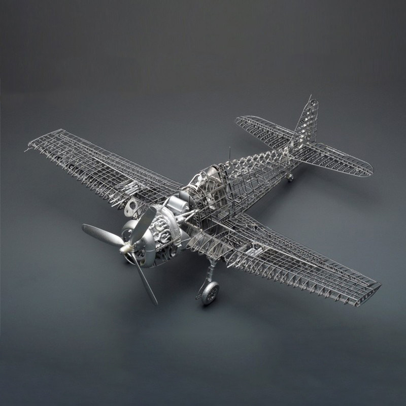 全金属diy拼装飞机模型地狱猫战斗机骨架 送工具展示盒练手模型