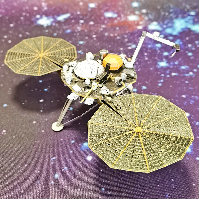 新款5折促销 全金属diy拼装模型3d迷你立体拼图 洞察号火星着陆器