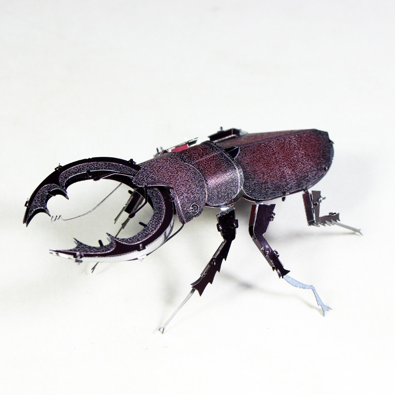 钢魔像爱拼金属不锈钢diy拼装模型3d迷你立体拼图 彩色锹形甲虫