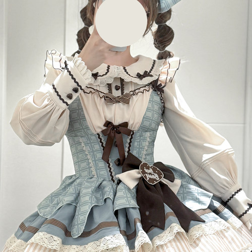 【现货薄巧芙芙内搭】山楂浆果lolita长袖娃娃领加厚衬衫秋冬