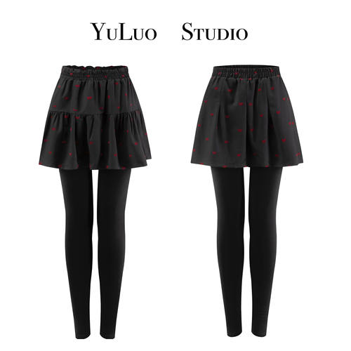 2025春秋季新款假两件打底裤裙裤一体大码带裙子的裤子短裙裤裙女