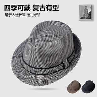 秋冬天新款英伦小礼帽休闲复古爵士帽子男韩版潮户外遮阳帽舞台帽