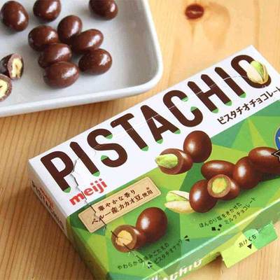 日本进口明治Meiji巧克力制品开心果夹心巧克力休闲零食