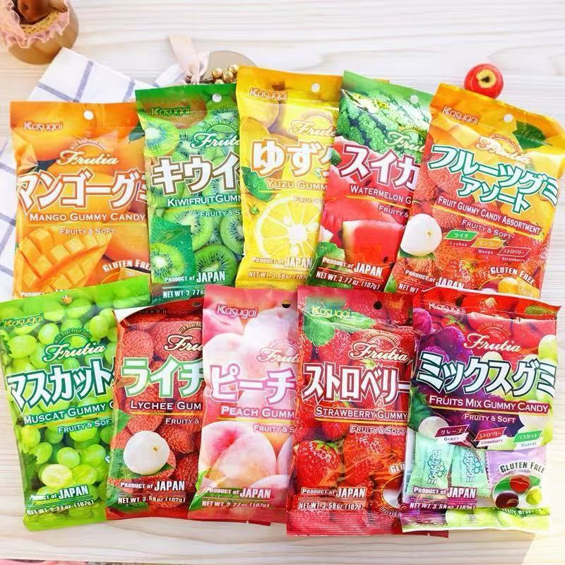 日本进口春日井Kasugai糖果紫葡萄味软糖日式糖果休闲零食