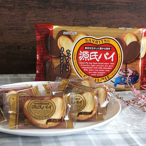 日本进口三立Sanritsu源氏饼干巧克力涂层蝴蝶酥酥脆休闲饼干