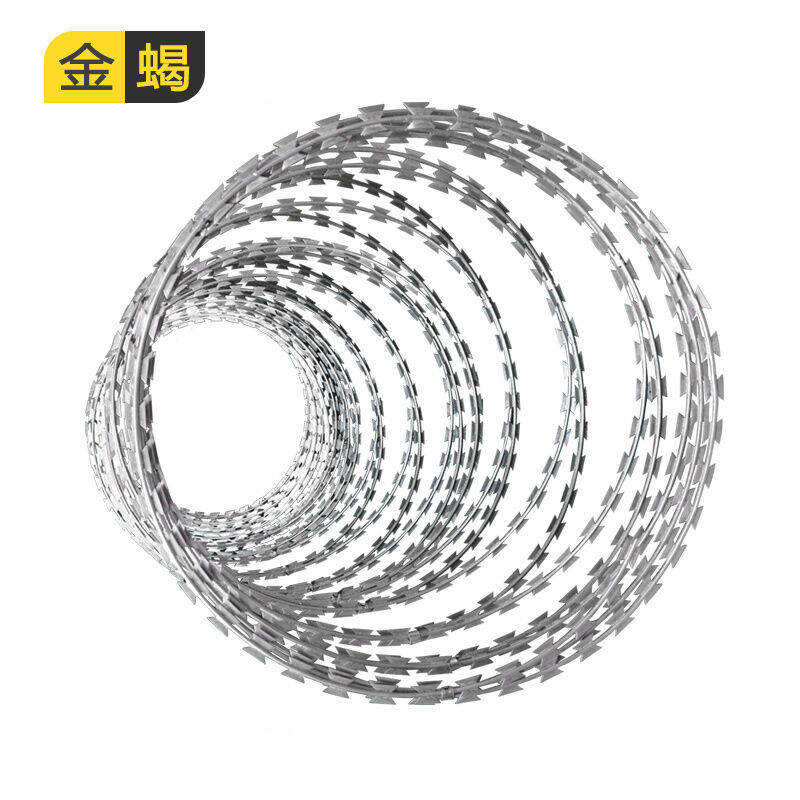 金蝎热镀锌刀片刺绳防护网刺丝滚笼带刺铁丝网蛇腹形刺钉防盗防爬
