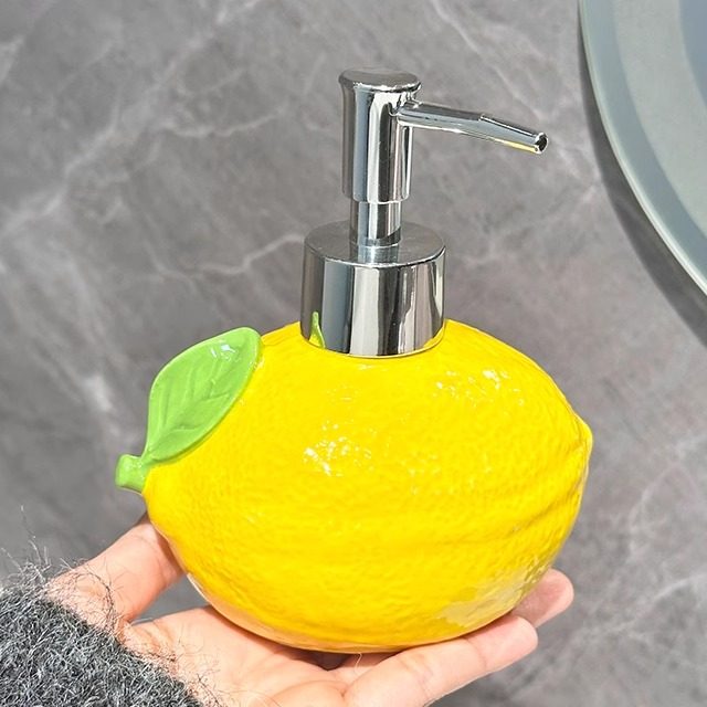 原创柠檬乳液瓶陶瓷洗手液分装瓶浴室卫生间台面按压瓶沐浴露可爱,家庭/个人清洁工具,乳液器,淘宝优惠券,粉丝福利购,淘宝优惠卷