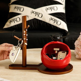 中古风入户玄关摆件红波浪口钥匙收纳置物架搬新家居礼物乔迁礼品
