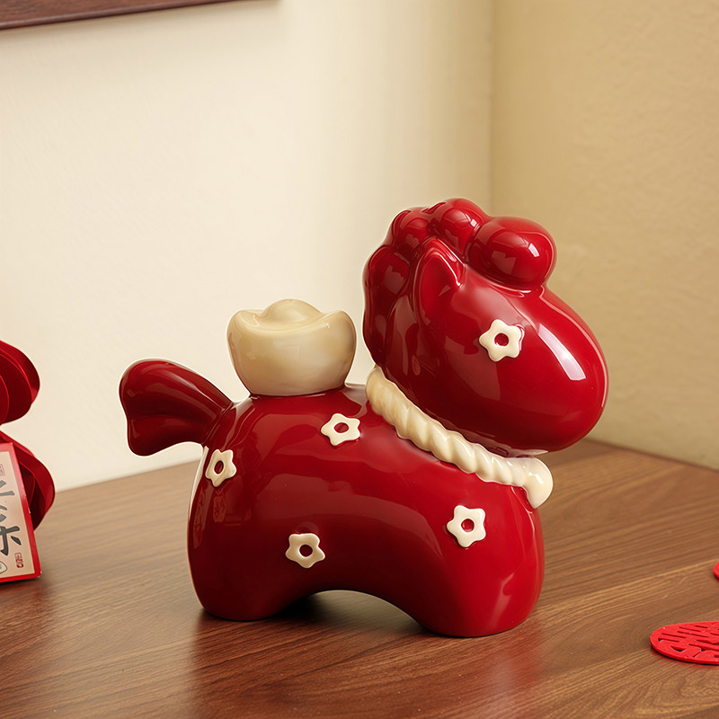 福运马陶瓷摆件招财红色生肖马年吉祥物客厅玄关桌面摆设新年礼品,家居饰品,装饰摆件,淘宝优惠券,粉丝福利购,淘宝优惠卷
