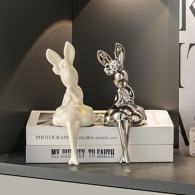 高级酒柜兔子小摆件装饰品