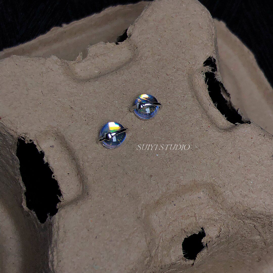 SUIYI 玻璃彩光耳钉女彩色星球小众甜美耳饰高级感百搭养耳洞神器