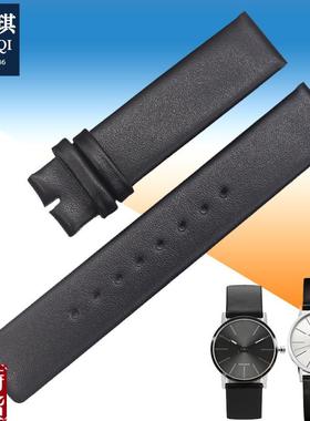 适配原厂玛萨琪CaK表带真皮K76222 K76221 K2U236针扣男黑色手表