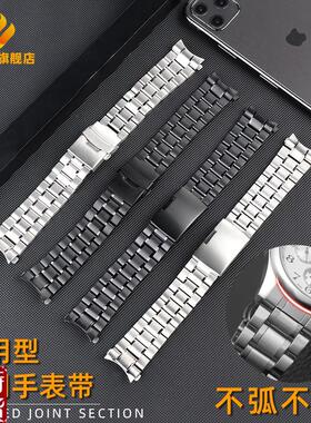 适配原厂通用实心b不锈钢表带BEM501/506天王化石精工5号 男士金