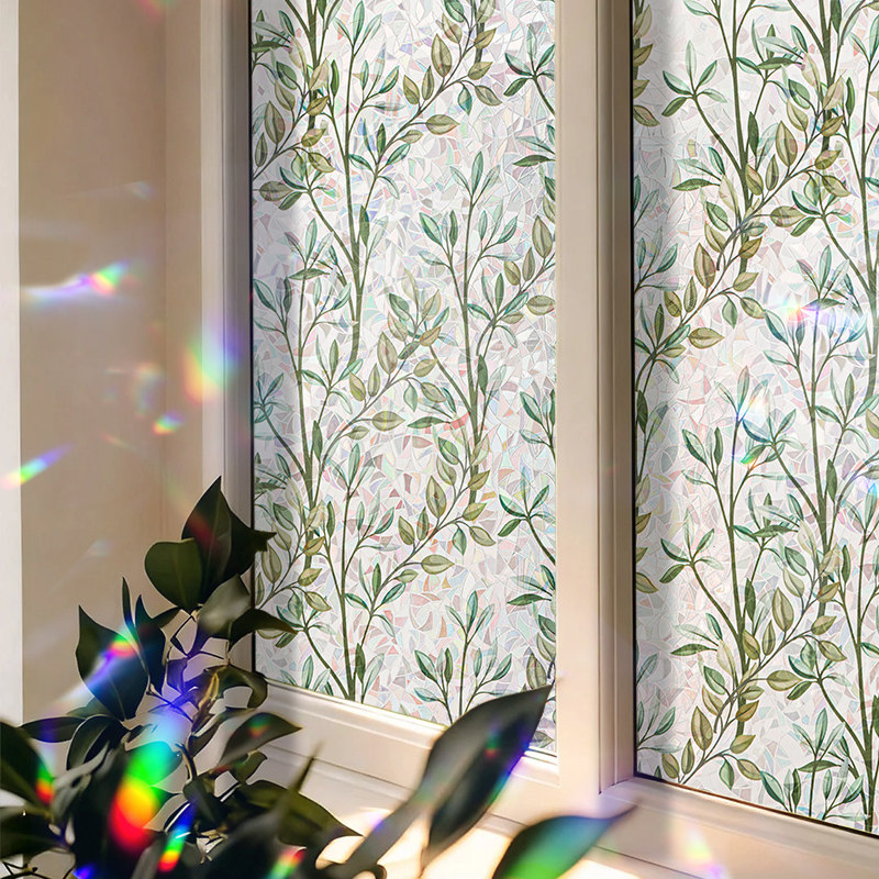 彩虹藤蔓窗户玻璃贴纸透光不透明卫生间厨房门防窥膜厨房彩色窗花,家居饰品,玻璃膜/贴,淘宝优惠券,粉丝福利购,淘宝优惠卷