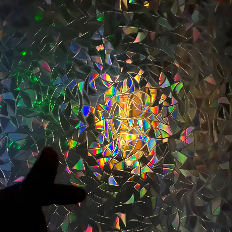 3D炫彩七彩静电无胶透光玻璃贴膜