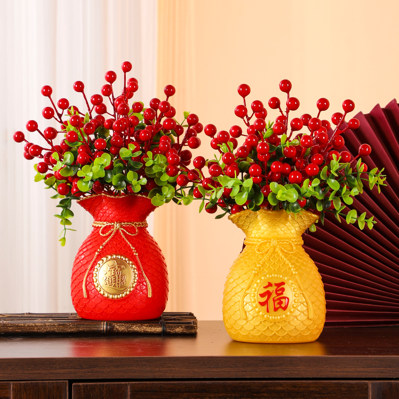 16年老品牌-高品质-发财红果摆件