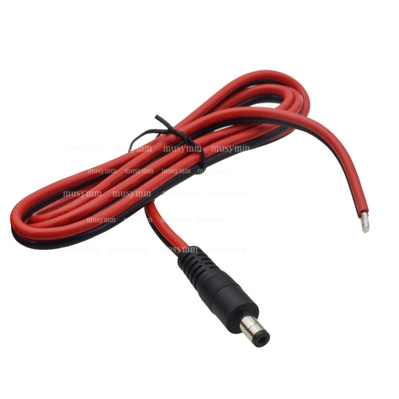 加粗2平方纯铜DC公头电源线5.5*B2.1大电流16A纯铜红黑监控连接线