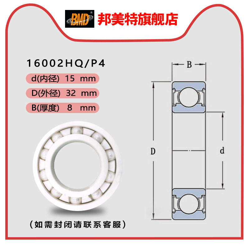进口BMD全陶瓷轴承16001 16002 16003 16004 16005 16006-2ZHQ/P4