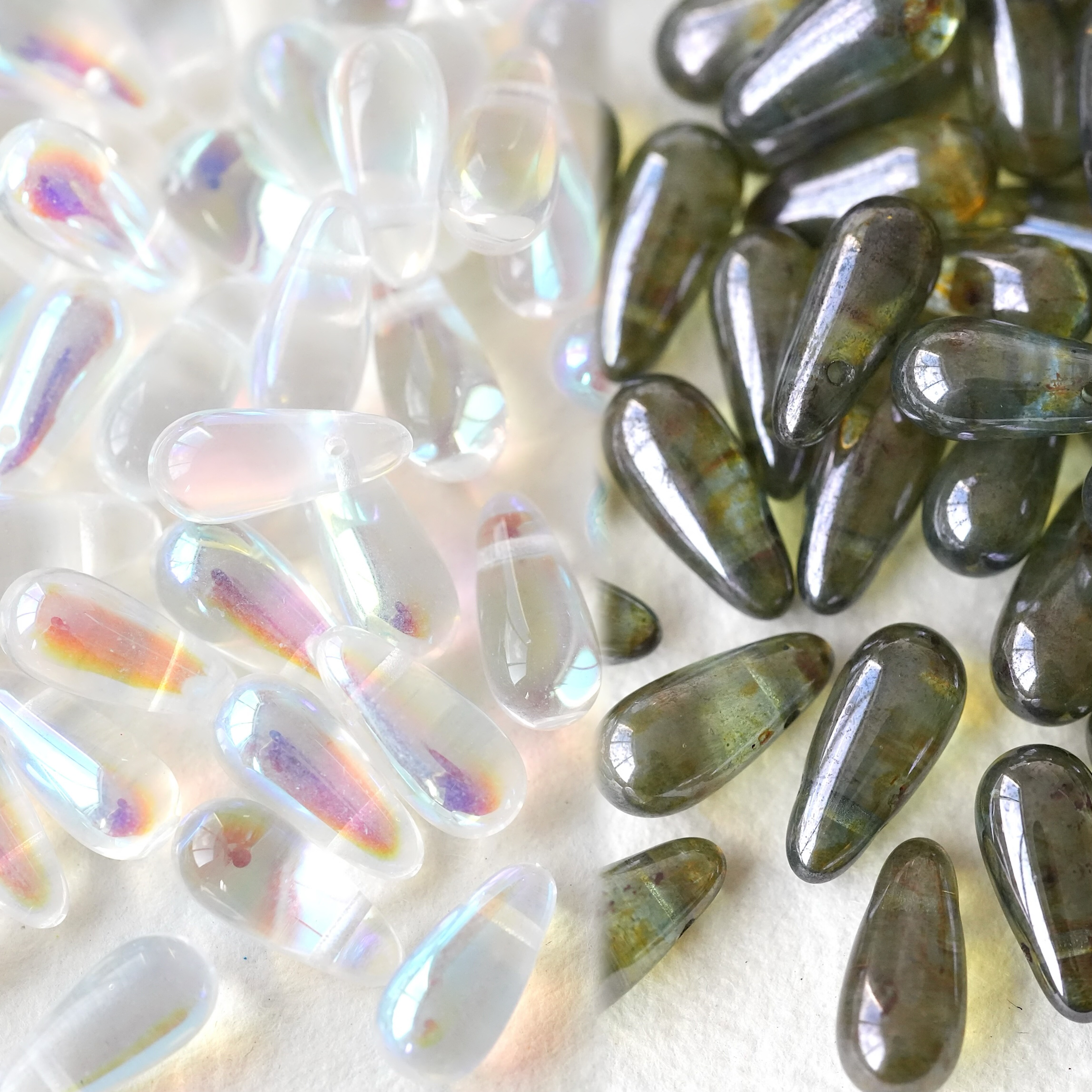 2颗装 进口捷克珠6*13mm长水滴珠手工串珠diy材料配件散珠饰品