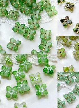 进口捷克珠四瓣花托花帽约13×7mm手工手作DIY串珠散珠材料