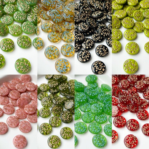 进口捷克珠14mm圣诞圆牌珠diy串珠手链项链耳环材料配件散珠