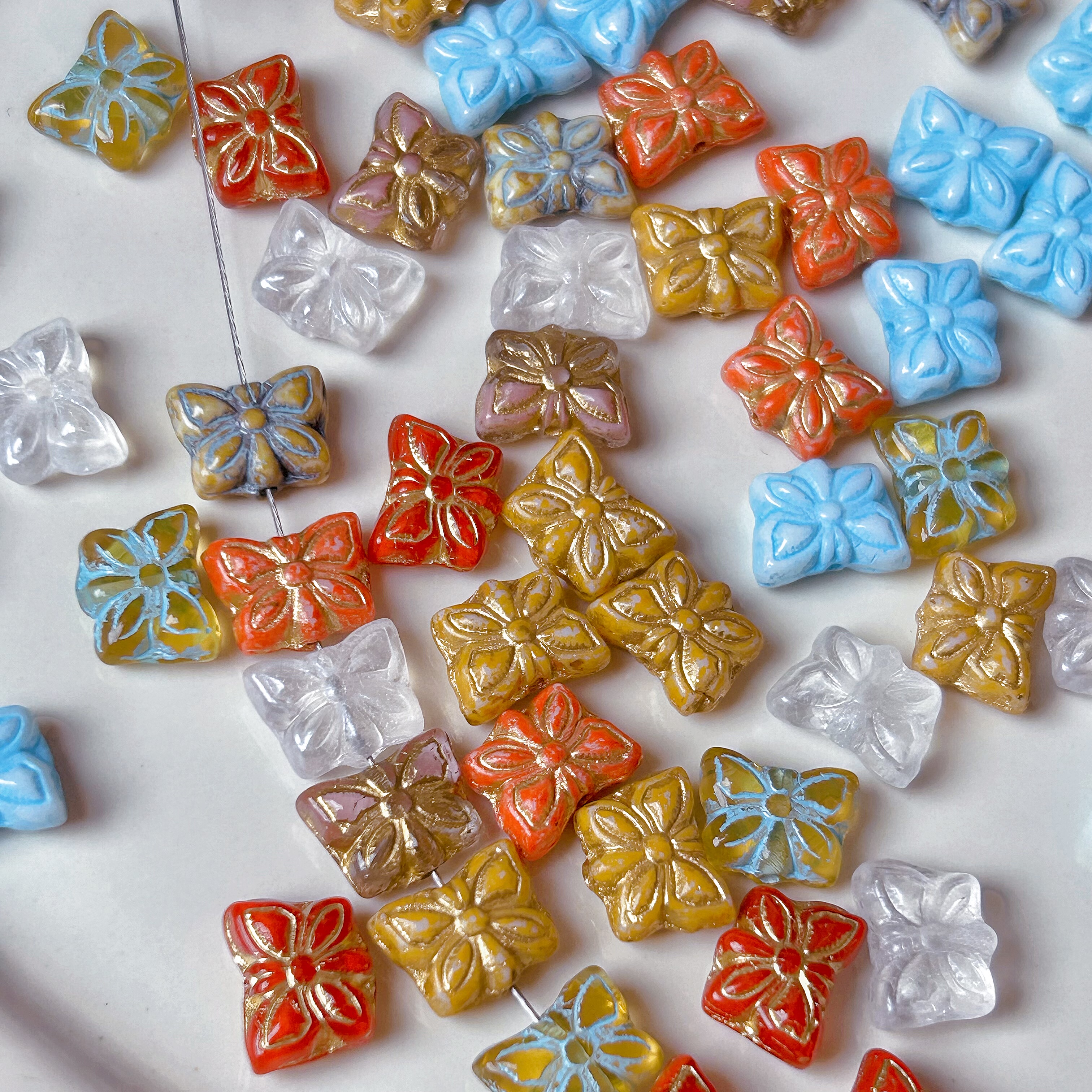 进口捷克珠7x9mm超多色小蝴蝶珠手工串珠diy材料配件散珠