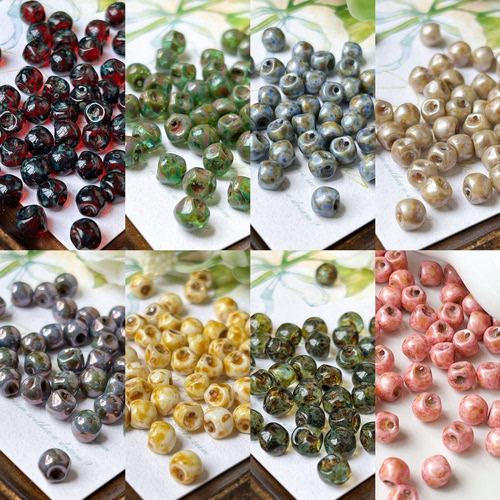 10颗装 进口捷克珠5*6mm蘑菇珠手工串珠手链项链耳环材料配件散珠