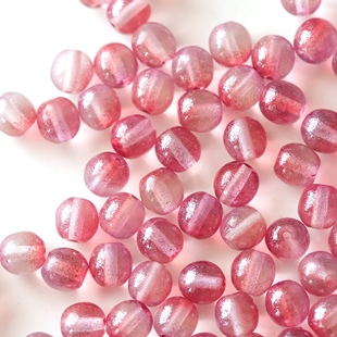 2颗装 进口捷克珠6mm杜鲁克圆珠手工串珠手链项链耳环材料配件